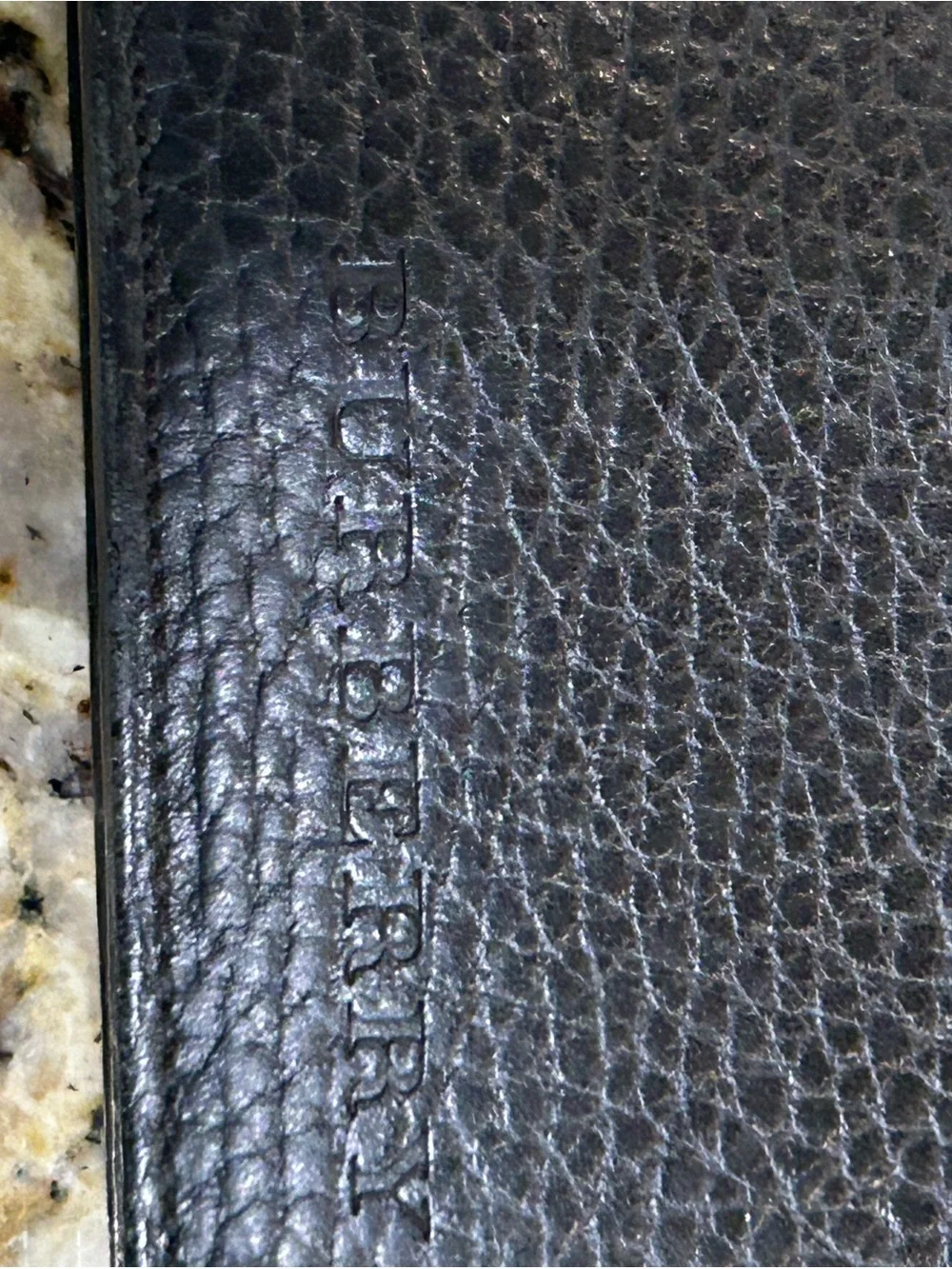 Burberry Men's Black Pebbled Leather Bifold Wallet